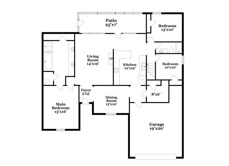 2,200/Mo, 147 N Parkway St Hernando, MS 38632 Floor Plan View