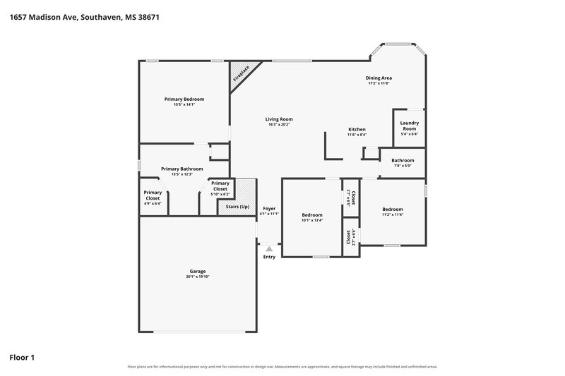2,105/Mo, 1657 Madison Ave Southaven, MS 38671 Floor Plan View