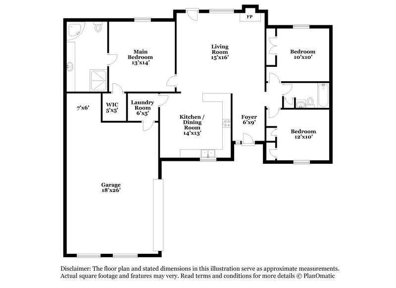 1,720/Mo, 7010 Juanita Circle S Memphis, TN 38133 Floorplan View