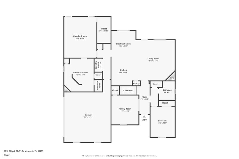 2,375/Mo, 6010 Abigail Bluffs Cove Bartlett, TN 38135 Floor Plan View