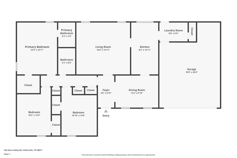 1,845/Mo, 442 Dove Valley Rd Collierville, TN 38017 Floor Plan View