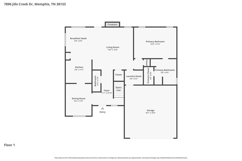 2,180/Mo, 7896 Jills Creek Dr Bartlett, TN 38133 Floor Plan View