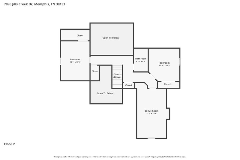 2,180/Mo, 7896 Jills Creek Dr Bartlett, TN 38133 Floor Plan View 2