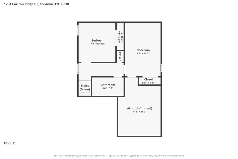 1,715/Mo, 1254 Carlton Ridge Dr Cordova, TN 38018 Floor Plan View 2