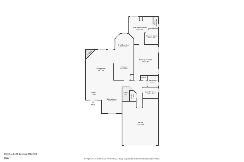1,870/Mo, 9168 Acadia Pl Cordova, TN 38018 Floor Plan View