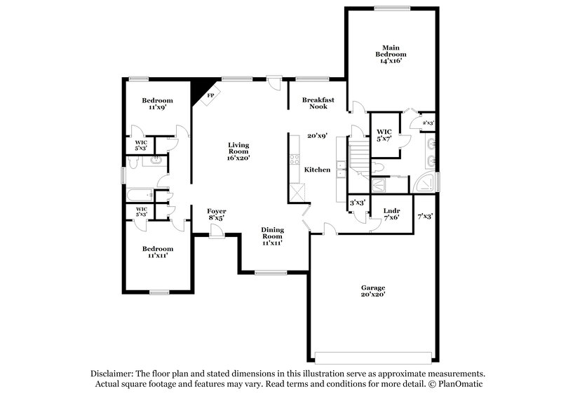 2,850/Mo, 6175 Lakefront Horn Lake, MS 38637 Floor Plan View