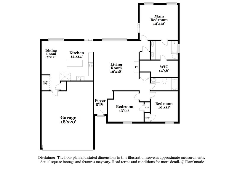 1,905/Mo, 1366 Sandy Stone Ln Cordova, TN 38016 Floor Plan View