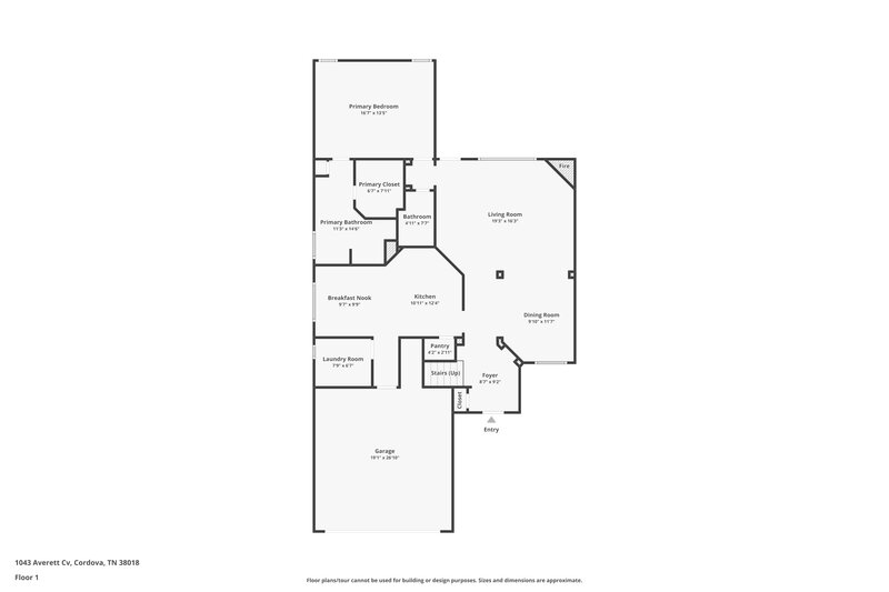 2,025/Mo, 1043 Averett Cv Cordova, TN 38018 Floor Plan View
