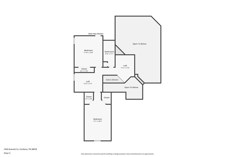 2,025/Mo, 1043 Averett Cv Cordova, TN 38018 Floor Plan View 2