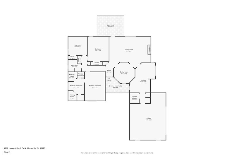 1,910/Mo, 4760 Harvest Knoll Cv Memphis, TN 38125 Floor Plan View