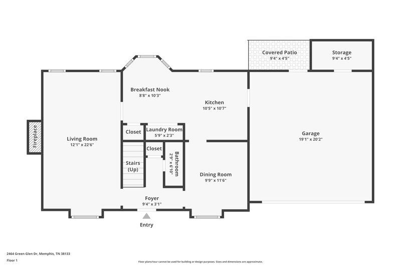 1,805/Mo, 2464 Green Glen Dr Bartlett, TN 38133 Floor Plan View 2