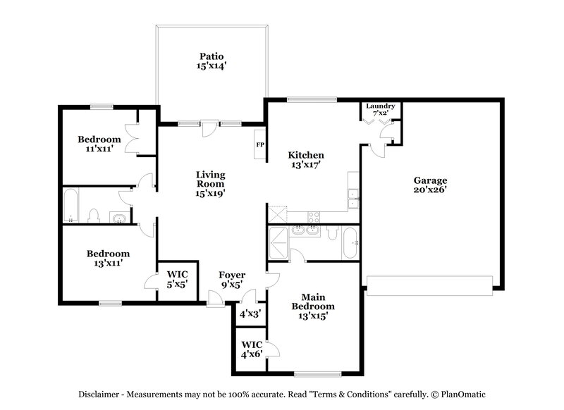 1,990/Mo, 5966 Blocker St Olive Branch, MS 38654 Floor Plan View