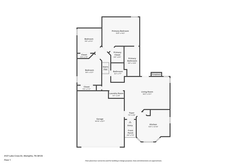 1,640/Mo, 4127 Lake Cross Dr Memphis, TN 38125 Floor Plan View