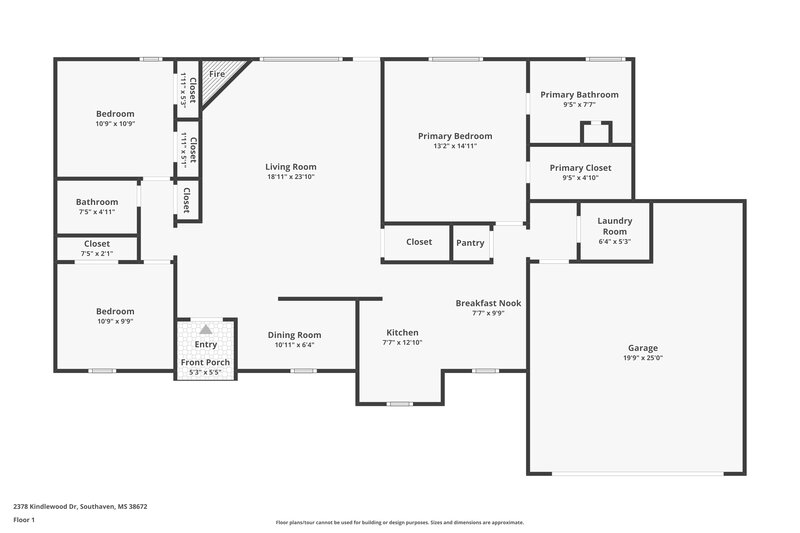 1,795/Mo, 2378 Kindlewood Dr Southaven, MS 38672 Floor Plan View