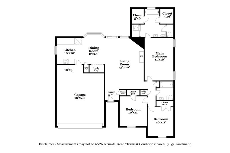 1,870/Mo, 5746 Oakley Dr Olive Branch, MS 38654 Floor Plan View