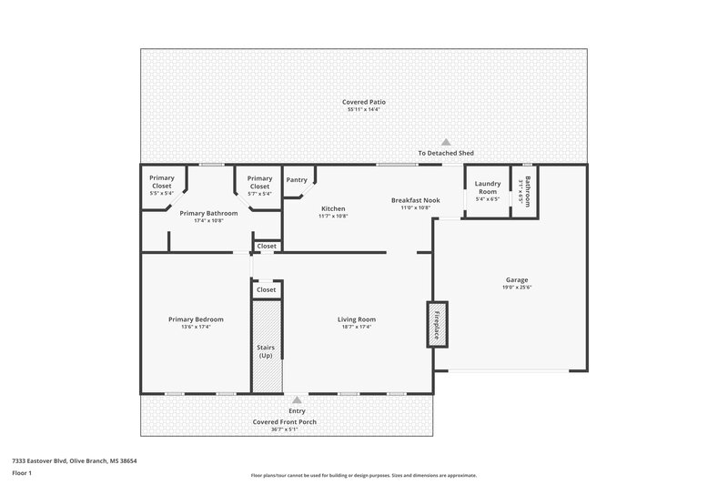 1,810/Mo, 7333 Eastover Blvd Olive Branch, MS 38654 Floor Plan View
