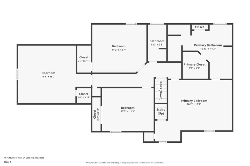 1,975/Mo, 1671 Hunters Rest Ln Cordova, TN 38016 Floor Plan View 3