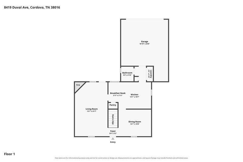 1,725/Mo, 8419 Duval Ave Cordova, TN 38016 Floor Plan View