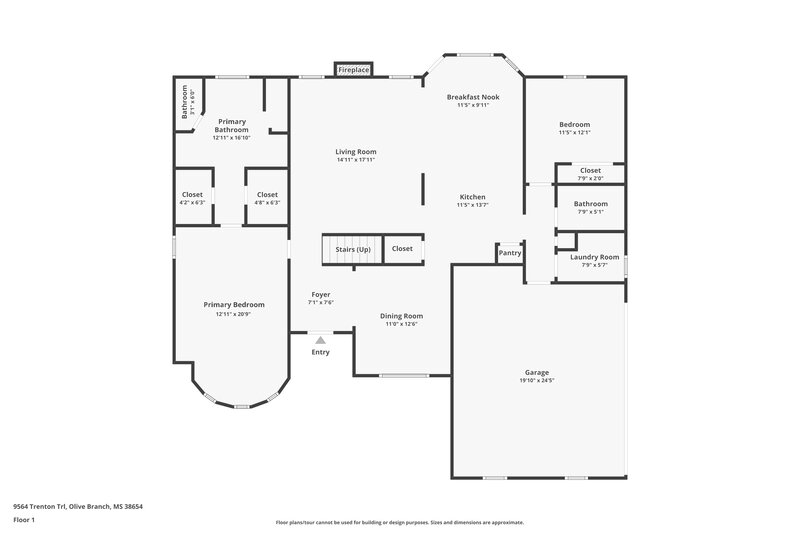 3,060/Mo, 9564 Trenton Trl Olive Branch, MS 38654 Floor Plan View