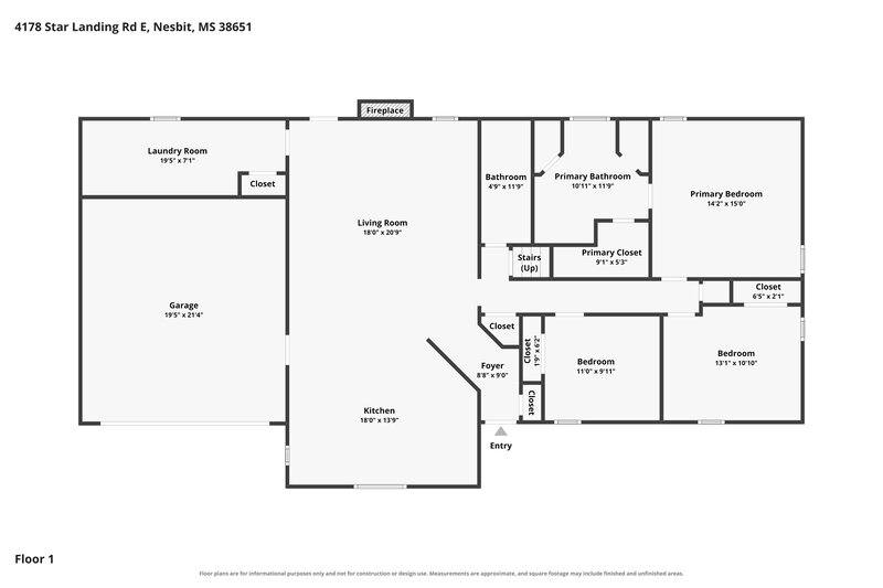 2,415/Mo, 4178 Star Landing Rd E Nesbit, MS 38651 Floor Plan View