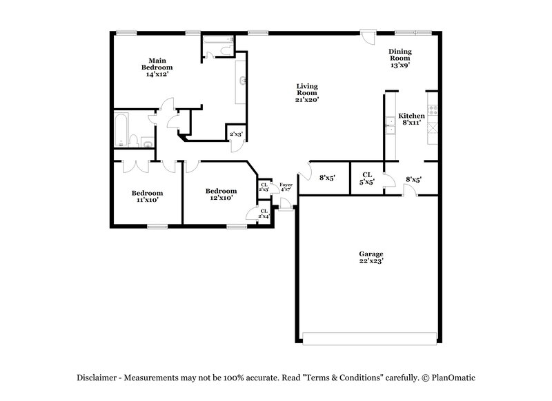 1,745/Mo, 6536 Rosewood Drive Olive Branch, MS 38654 Floor Plan View