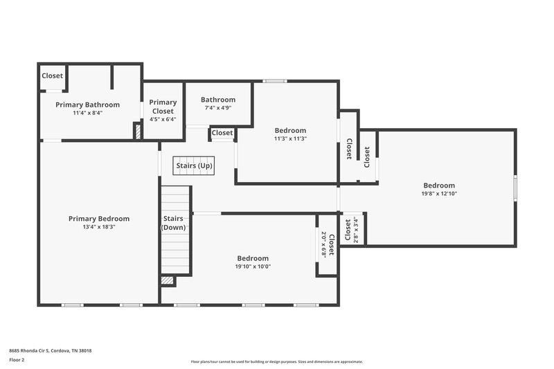 1,975/Mo, 8685 Rhonda Cir S Cordova, TN 38018 Floor Plan View 2