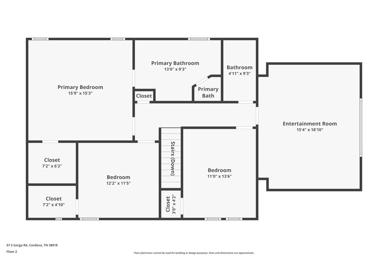 2,325/Mo, 57 S Sanga Rd Cordova, TN 38018 Floor Plan View