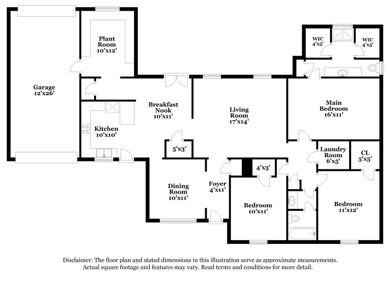 1,870/Mo, 7231 Lamesa Ln Bartlett, TN 38133 Floor Plan View