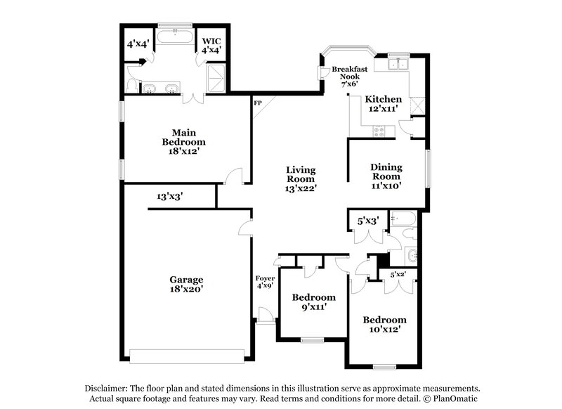 1,870/Mo, 1248 Chestnut Dr Southaven, MS 38671 Floor Plan View