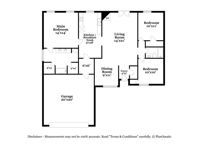 1,745/Mo, 2595 Bryce Cv Horn Lake, MS 38637 Floor Plan View