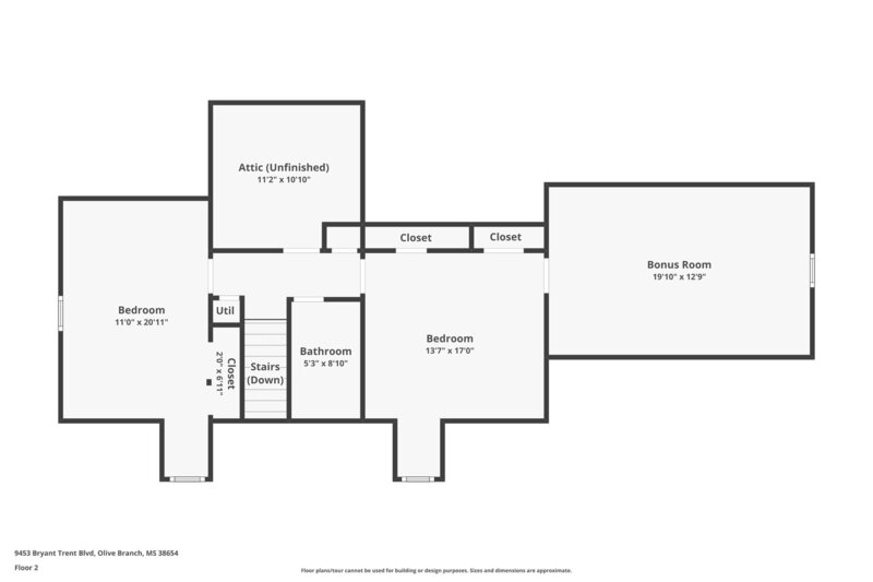 1,860/Mo, 9453 Bryant Trent Blvd Olive Branch, MS 38654 Floorplan View 2