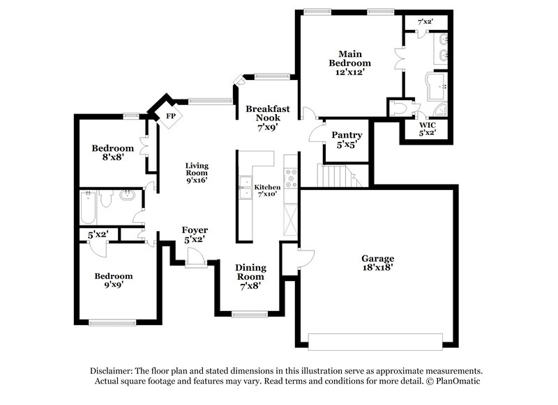 1,990/Mo, 9430 Grove Rd Cordova, TN 38016 Floor Plan View