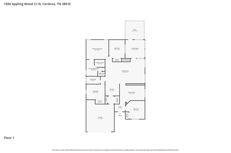 2,065/Mo, 1584 Appling Wood Cv N Cordova, TN 38016 Floor Plan View