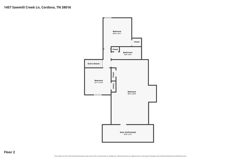2,275/Mo, 1457 Sawmill Creek Ln Cordova, TN 38016 Floor Plan View 2