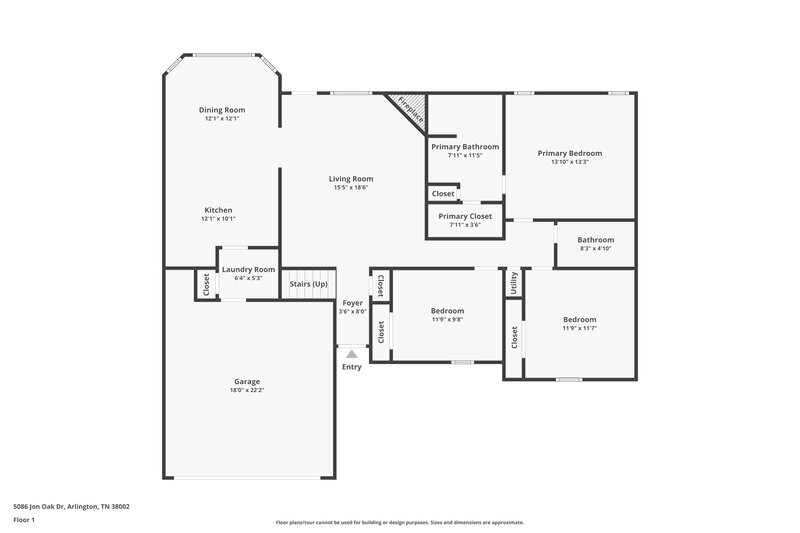 2,010/Mo, 5086 Jon Oak Dr Arlington, TN 38002 Floor Plan View