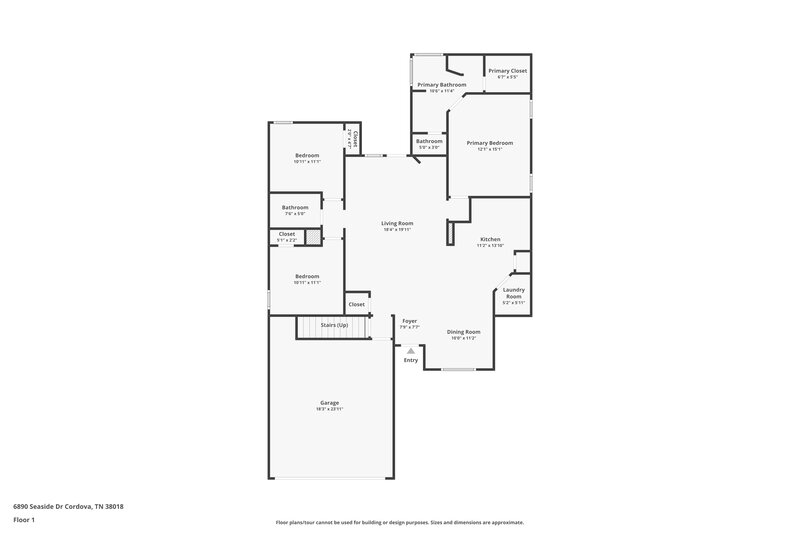 1,900/Mo, 6890 Seaside Dr Cordova, TN 38018 Floor Plan View