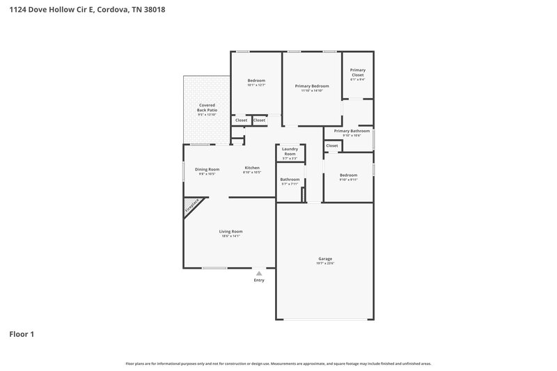 1,815/Mo, 1124 Dove Hollow Cir E Cordova, TN 38018 Floor Plan View