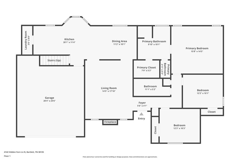 2,230/Mo, 4142 Hidden Fern Ln N Bartlett, TN 38135 Floor Plan View