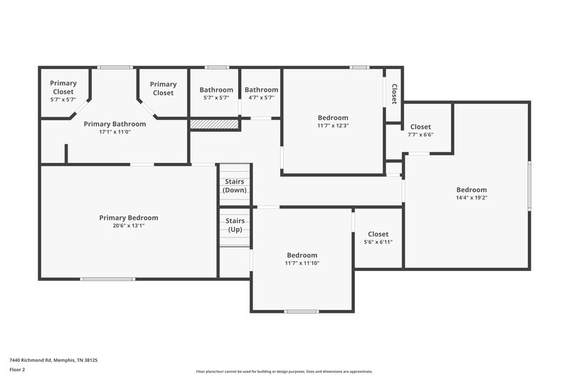2,485/Mo, 7440 Richmond Rd Memphis, TN 38125 Floor Plan View 2