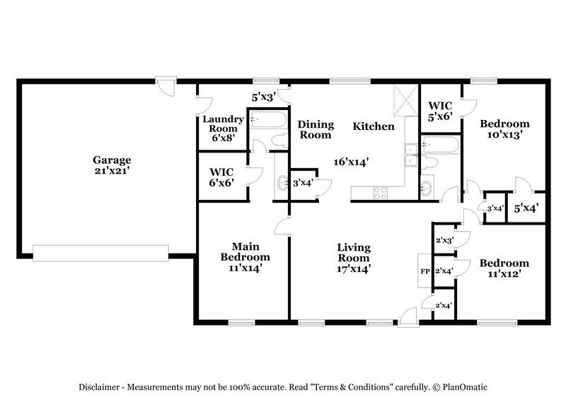 1,610/Mo, 7337 Thistledown Cv Southaven, MS 38671 Floor Plan View