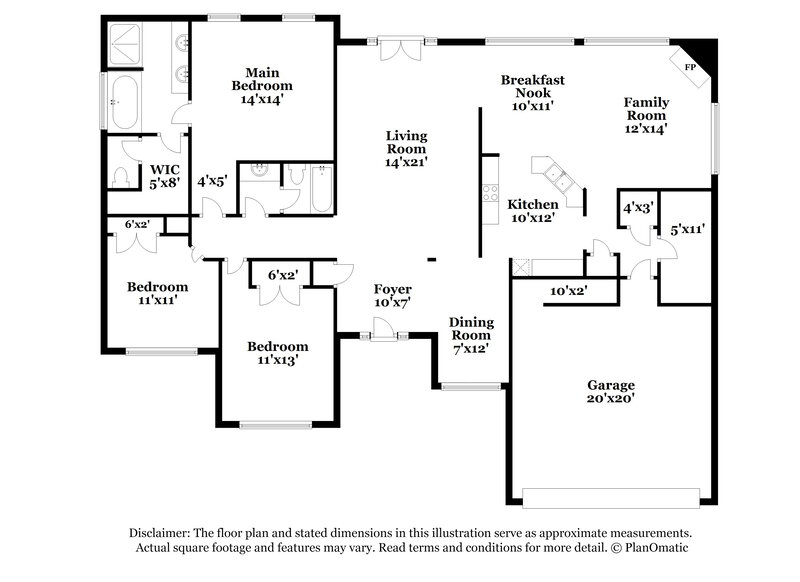 2,200/Mo, 4463 Whispering Bend Dr Memphis, TN 38125 Floor Plan View