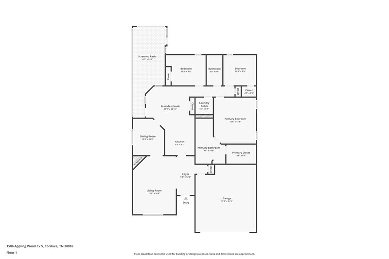 1,870/Mo, 1506 Appling Wood Cv S Cordova, TN 38016 Floor Plan View