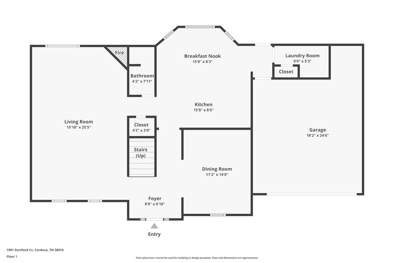 2,175/Mo, 1981 Dartford Cove Cordova, TN 38016 Floor Plan View