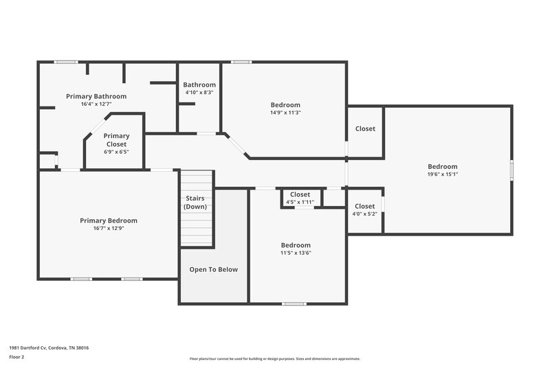 2,175/Mo, 1981 Dartford Cove Cordova, TN 38016 Floor Plan View 2