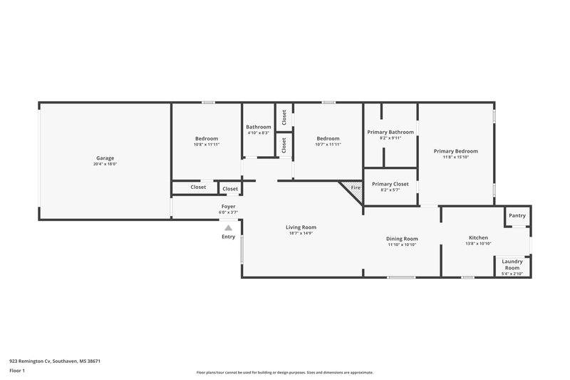 1,570/Mo, 923 Remington Cv Southaven, MS 38671 Floor Plan View