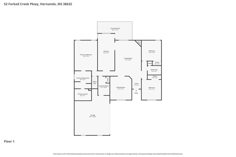 2,270/Mo, 52 Forked Creek Pkwy Hernando, MS 38632 Floor Plan View