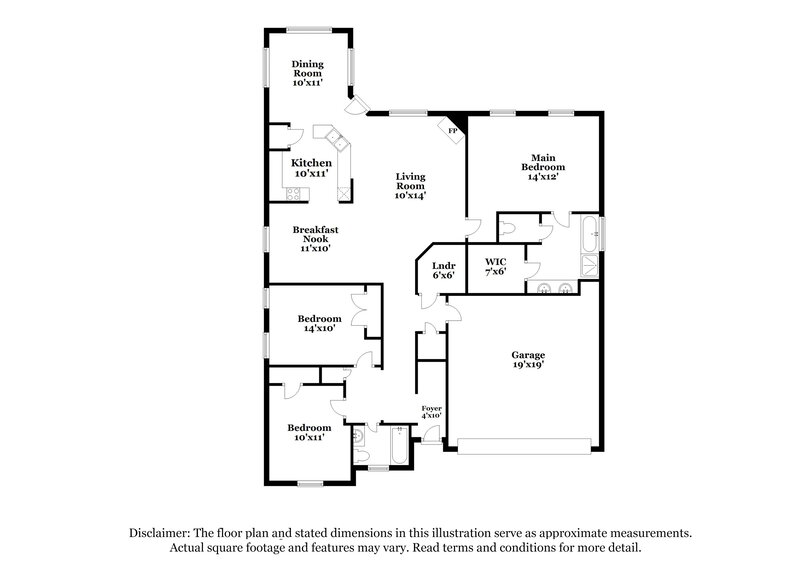 2,400/Mo, 4091 Becky Sue Trl Olive Branch, MS 38654 Floor Plan View