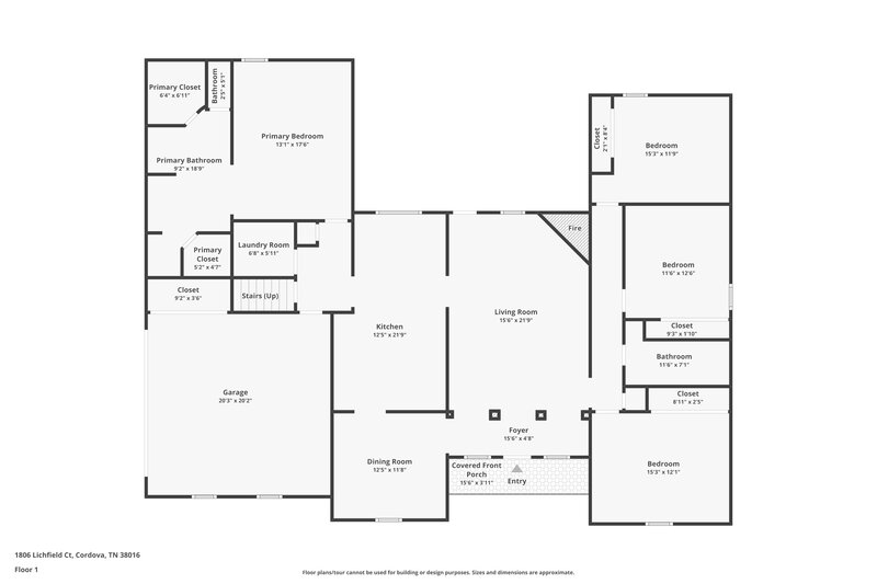 2,390/Mo, 1806 Lichfield Ct Cordova, TN 38016 Floor Plan View
