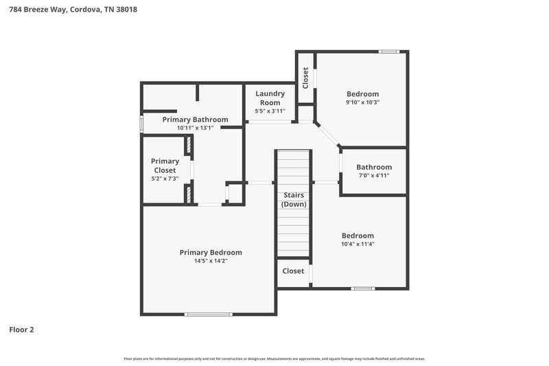 1,730/Mo, 784 Breeze Way Cordova, TN 38018 Floor Plan View 2