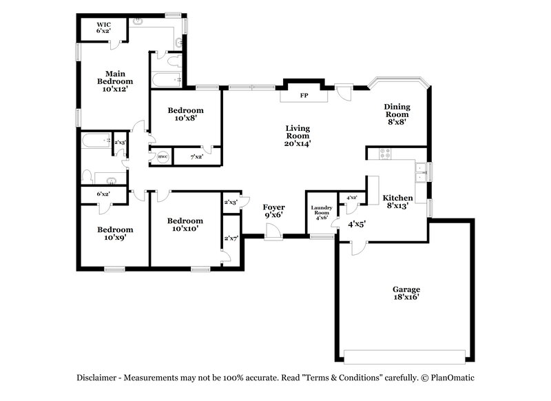 1,965/Mo, 7371 Hollorn Ln Memphis, TN 38125 Floor Plan View